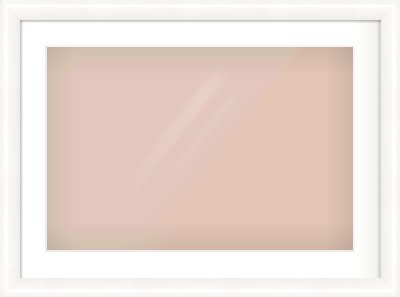 Gloss White Cushion Frame for 24 × 16in artwork, with Smooth White Single Mount