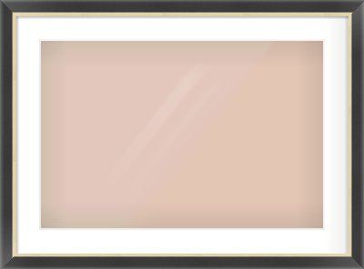 Black/Gold Flat Frame for 24 × 16in artwork, with Smooth White Single Mount
