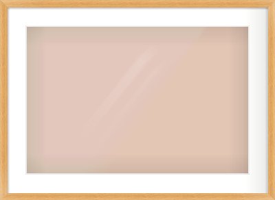 Oak Veneer Flat Frame for 24 × 16in artwork, with Smooth White Single Mount