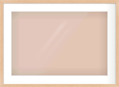 Light Oak Veneer Flat Frame for 24 × 16in artwork, with Smooth White Single Mount