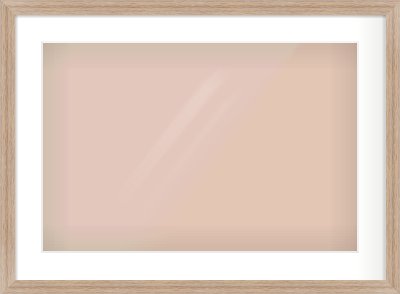Light Walnut Flat Frame for 24 × 16in artwork, with Smooth White Single Mount