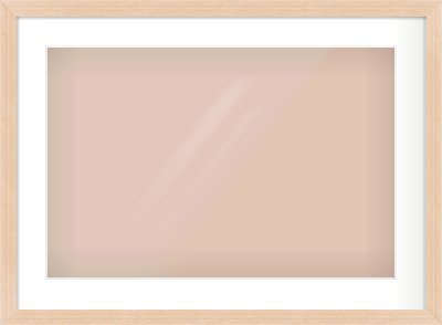 Light Oak Veneer Flat Frame for 24 × 16in artwork, with Smooth White Single Mount