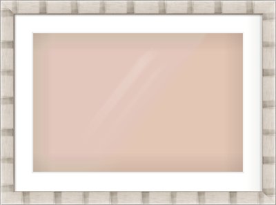 Silver Flat Frame for 24 × 16in artwork, with Smooth White Single Mount
