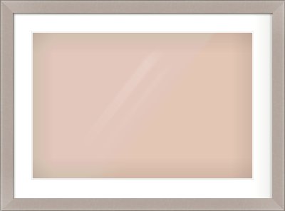 Brushed Silver & Black Sided Flat Frame for 24 × 16in artwork, with Smooth White Single Mount
