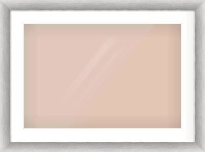 Silver Cushion Frame for 24 × 16in artwork, with Smooth White Single Mount