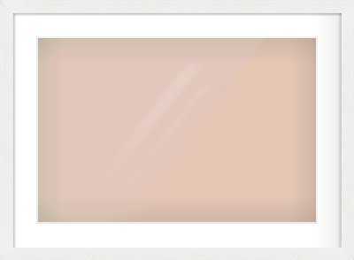 White Stain Flat Frame for 24 × 16in artwork, with Smooth White Single Mount