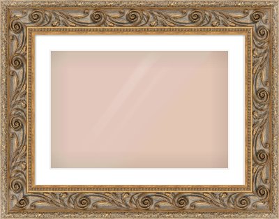 Gold Spoon Frame for 24 × 16in artwork, with Smooth White Single Mount