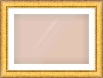 Gold Flat Frame for 24 × 16in artwork, with Smooth White Single Mount
