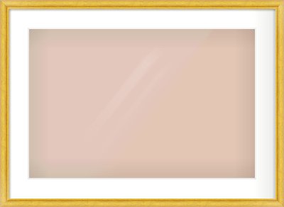 Gold Cushion Frame for 24 × 16in artwork, with Smooth White Single Mount