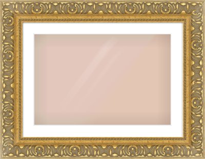 Gold Reverse Frame for 24 × 16in artwork, with Smooth White Single Mount