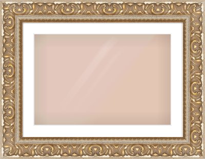 Silver / Gold Reverse Frame for 24 × 16in artwork, with Smooth White Single Mount