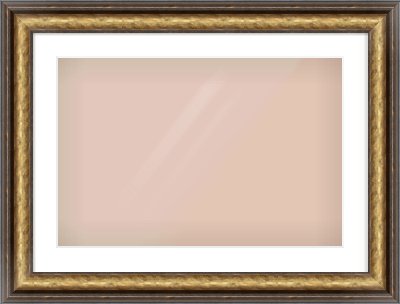Gold Spoon Frame for 24 × 16in artwork, with Smooth White Single Mount
