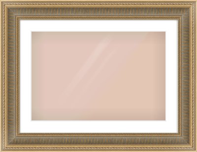 Gold Spoon Frame for 24 × 16in artwork, with Smooth White Single Mount