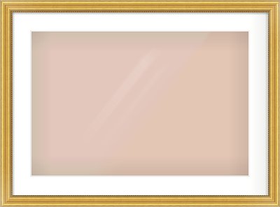 Gold Spoon Frame for 24 × 16in artwork, with Smooth White Single Mount