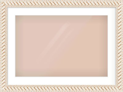 Off White & Gold Dome Frame for 24 × 16in artwork, with Smooth White Single Mount