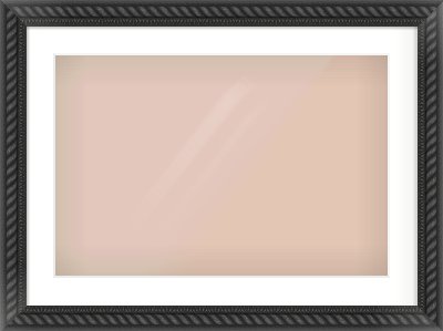 Black/Gold Dome Frame for 24 × 16in artwork, with Smooth White Single Mount