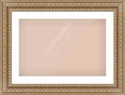 Gold Reverse Frame for 24 × 16in artwork, with Smooth White Single Mount
