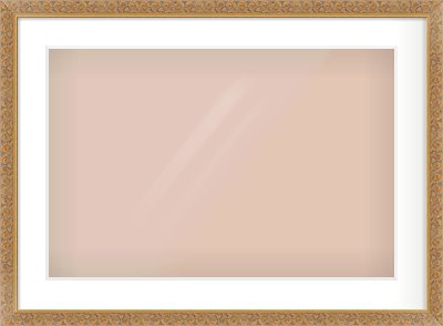 Gold Scoop Frame for 24 × 16in artwork, with Smooth White Single Mount