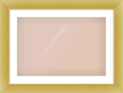 Gold Reverse Frame for 24 × 16in artwork, with Smooth White Single Mount