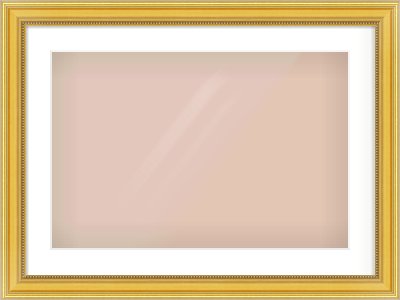 Gold Spoon Frame for 24 × 16in artwork, with Smooth White Single Mount