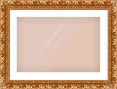 Gold Spoon Frame for 24 × 16in artwork, with Smooth White Single Mount