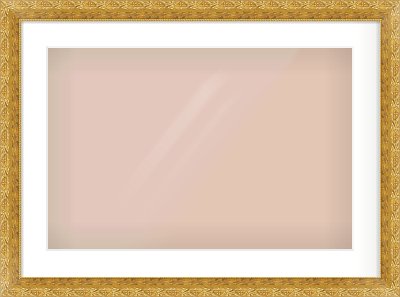 Gold Spoon Frame for 24 × 16in artwork, with Smooth White Single Mount