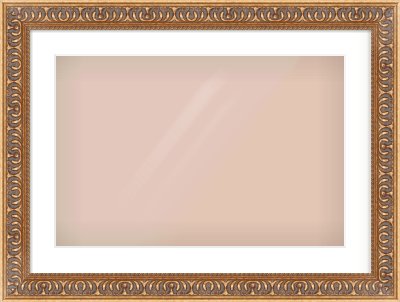 Gold Reverse Frame for 24 × 16in artwork, with Smooth White Single Mount