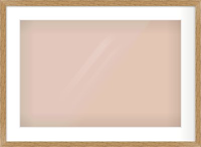 Oak Effect Flat Frame for 24 × 16in artwork, with Smooth White Single Mount