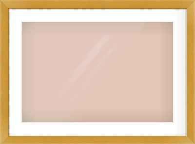 Gold Flat Frame for 24 × 16in artwork, with Smooth White Single Mount