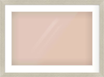 Silver Flat Frame for 24 × 16in artwork, with Smooth White Single Mount