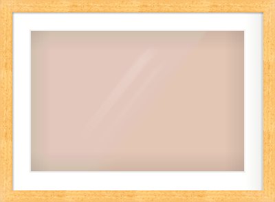 Oak Effect Flat Frame for 24 × 16in artwork, with Smooth White Single Mount