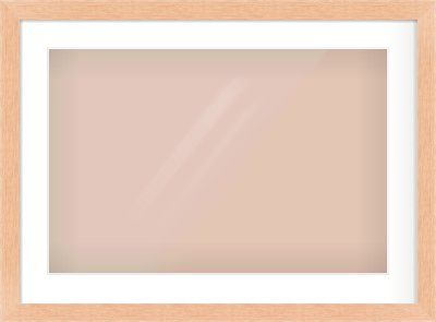 Oak Effect Flat Frame for 24 × 16in artwork, with Smooth White Single Mount