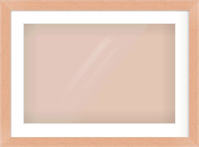 Oak Effect Flat Frame for 24 × 16in artwork, with Smooth White Single Mount