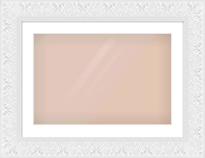 White Scoop Frame for 24 × 16in artwork, with Smooth White Single Mount