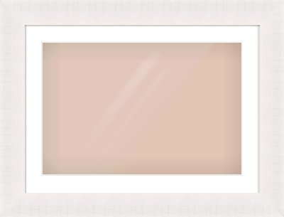Rough Cut Effect Flat Frame for 24 × 16in artwork, with Smooth White Single Mount