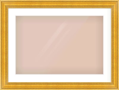 Gold Spoon Frame for 24 × 16in artwork, with Smooth White Single Mount