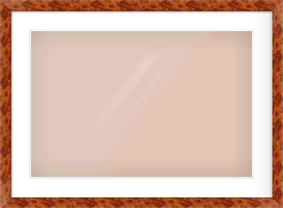 Brown Flat Frame for 24 × 16in artwork, with Smooth White Single Mount