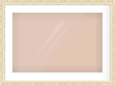 Distressed Cream Wood Grain Flat Frame for 24 × 16in artwork, with Smooth White Single Mount