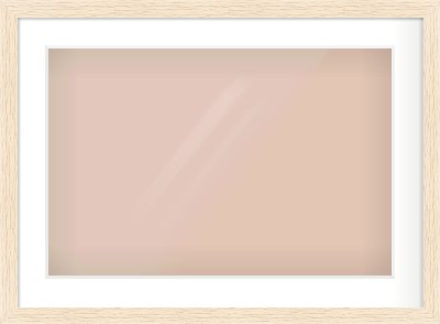 Ivory Flat Frame for 24 × 16in artwork, with Smooth White Single Mount