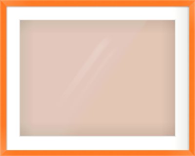 Orange Paint Flat Frame for 24 × 18in artwork, with Smooth White Single Mount