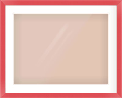Red Paint Flat Frame for 24 × 18in artwork, with Smooth White Single Mount
