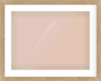 Oak Veneer Flat Frame for 24 × 18in artwork, with Smooth White Single Mount