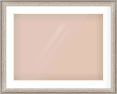 Champagne Silver Scoop Frame for 24 × 18in artwork, with Smooth White Single Mount