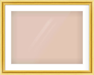 Gold Cushion Frame for 24 × 18in artwork, with Smooth White Single Mount