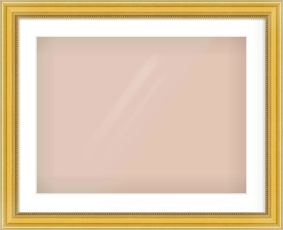 Gold Spoon Frame for 24 × 18in artwork, with Smooth White Single Mount