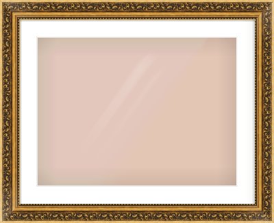 Gold Spoon Frame for 24 × 18in artwork, with Smooth White Single Mount