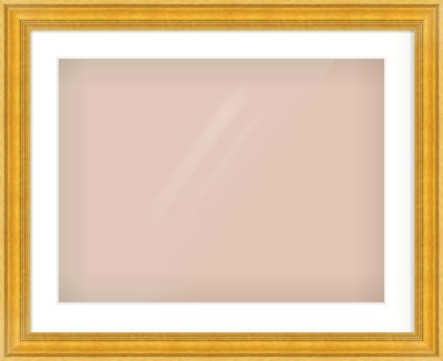 Gold Spoon Frame for 24 × 18in artwork, with Smooth White Single Mount