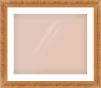 Antique Pine Flat Frame for 24 × 20in artwork, with Smooth White Single Mount