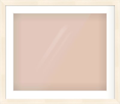 Natural Wood Flat Frame for 24 × 20in artwork, with Smooth White Single Mount
