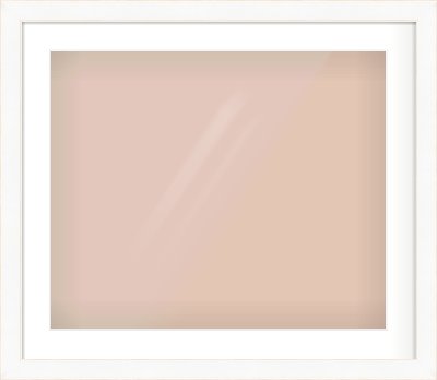 White Flat With Bevel Frame for 24 × 20in artwork, with Smooth White Single Mount
